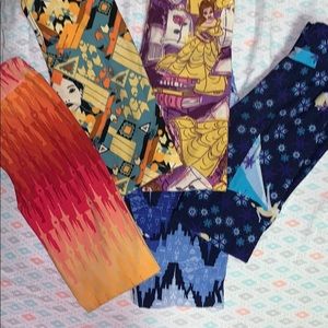 Lularoe Kids l/xl Disney Leggings 5 pairs total.